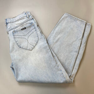 Women's ROLLA'S Light Blue High Rise Taper Leg Jeans Size 31 Casual Mom flaw*